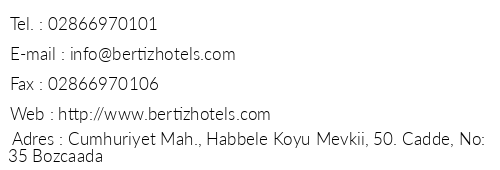 Bertiz Hotel telefon numaralar, faks, e-mail, posta adresi ve iletiim bilgileri